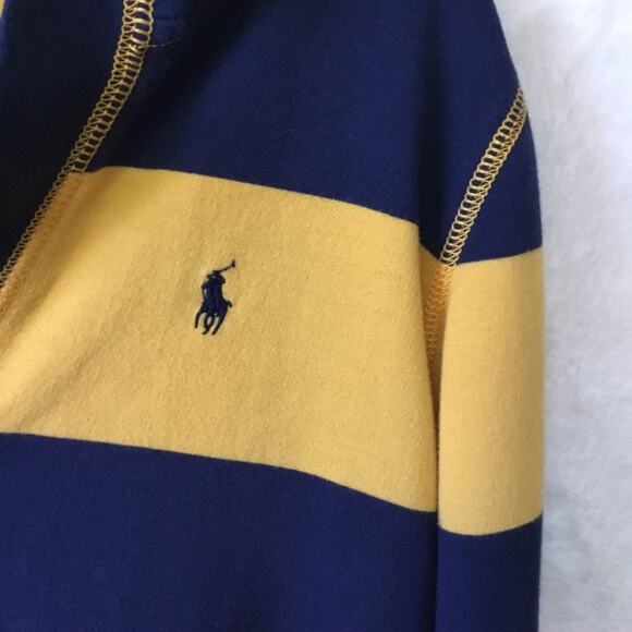 Ralph Lauren Girl Yellow Striped Long Hoodie Shirt - Picture 2 of 10